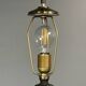 Midcentury mushroom pencil reed rattan bamboo and brass table lamp, 1970s
