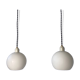 Pair of old pendant lamps in vintage opaline 14cm