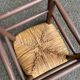 Traditional farmhouse stool in solid wood with straw seat.