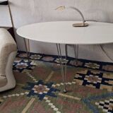 Vintage ellipse shaped dining table, Denmark 1970s