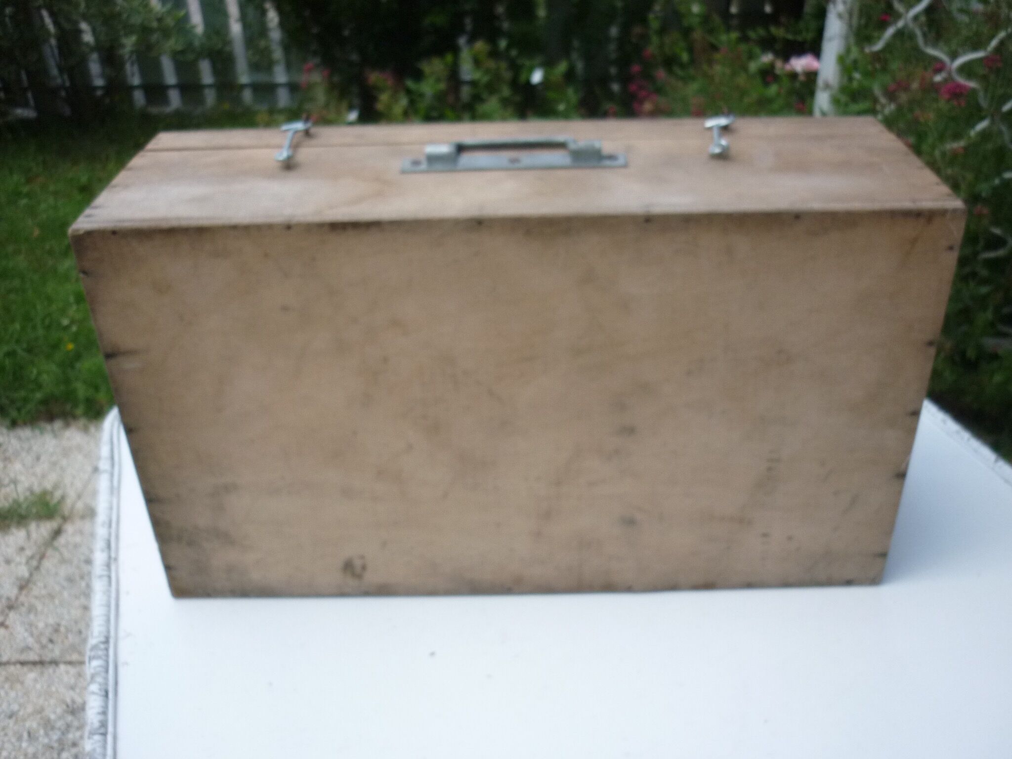 Handcrafted wooden suitcase