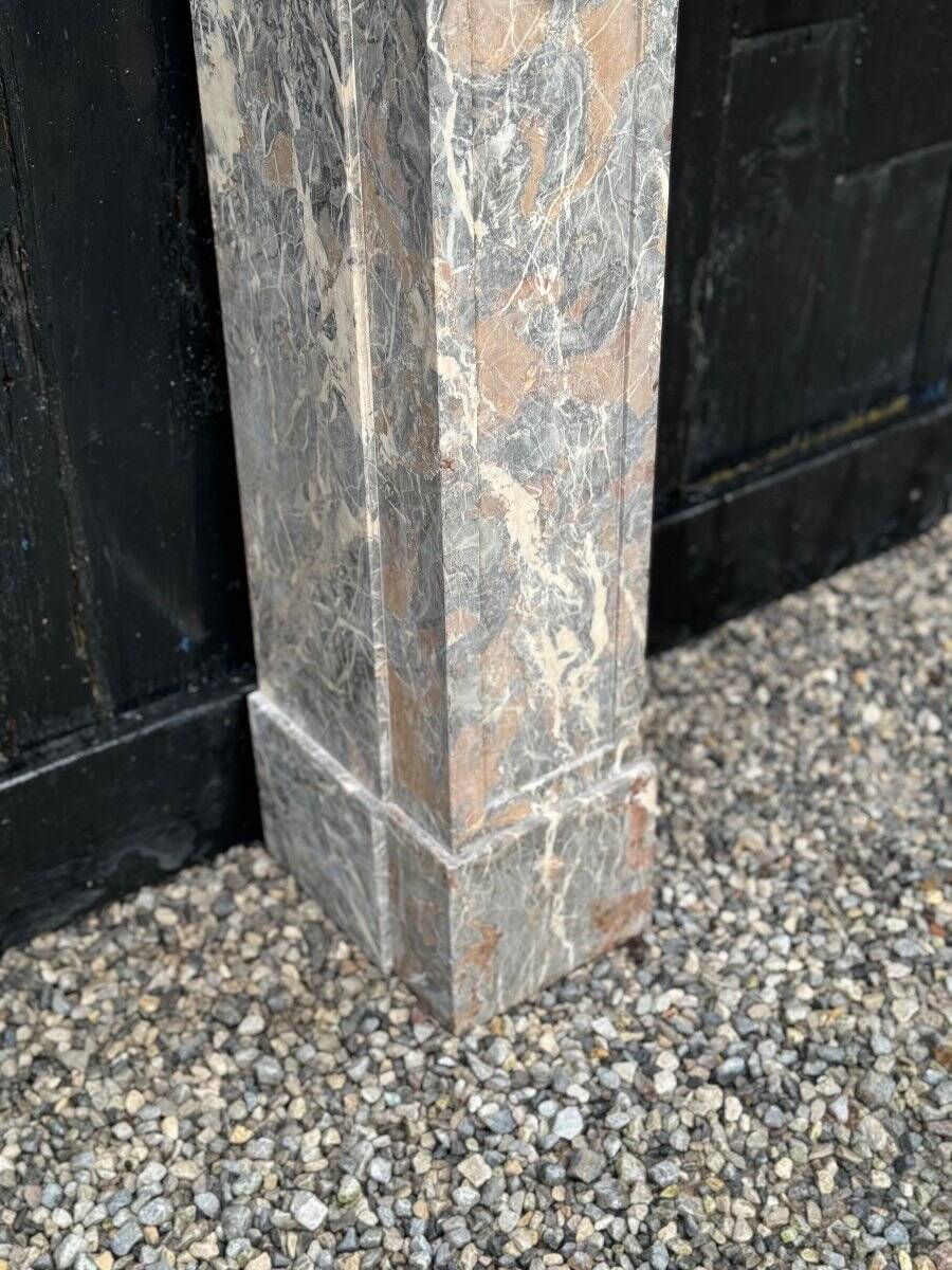 Louis XVI Fireplace In Gray Ardennes Marble, 18th Century