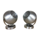 Set of 2 wall lamps eyeball brushed aluminum 70s space age