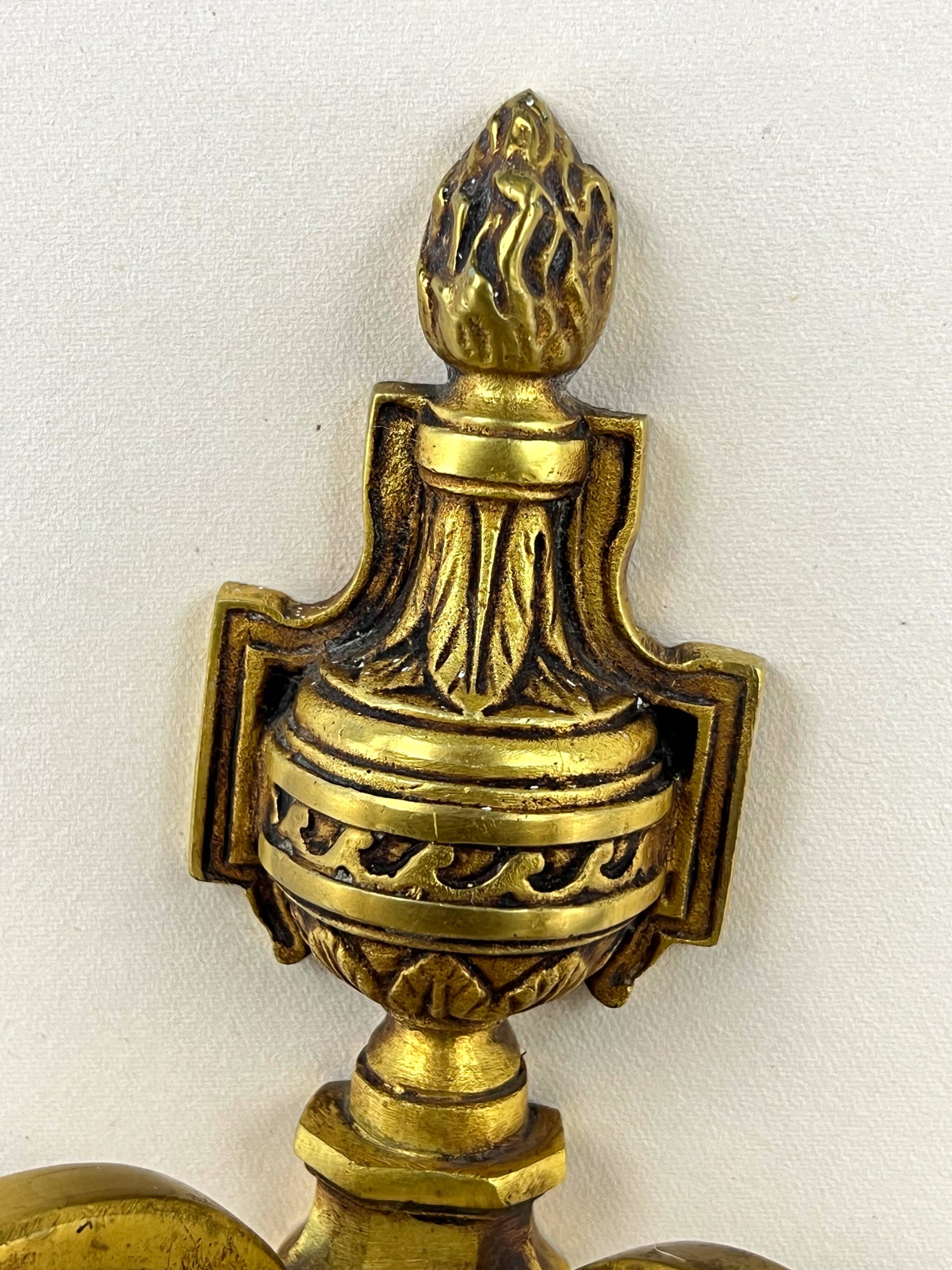 Pair of Wall Sconces - 2 Lights - Louis XVI Style - Gilt Bronze