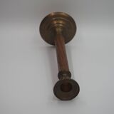 Wood and brass candle holder