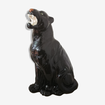 Black vintage ceramic panther