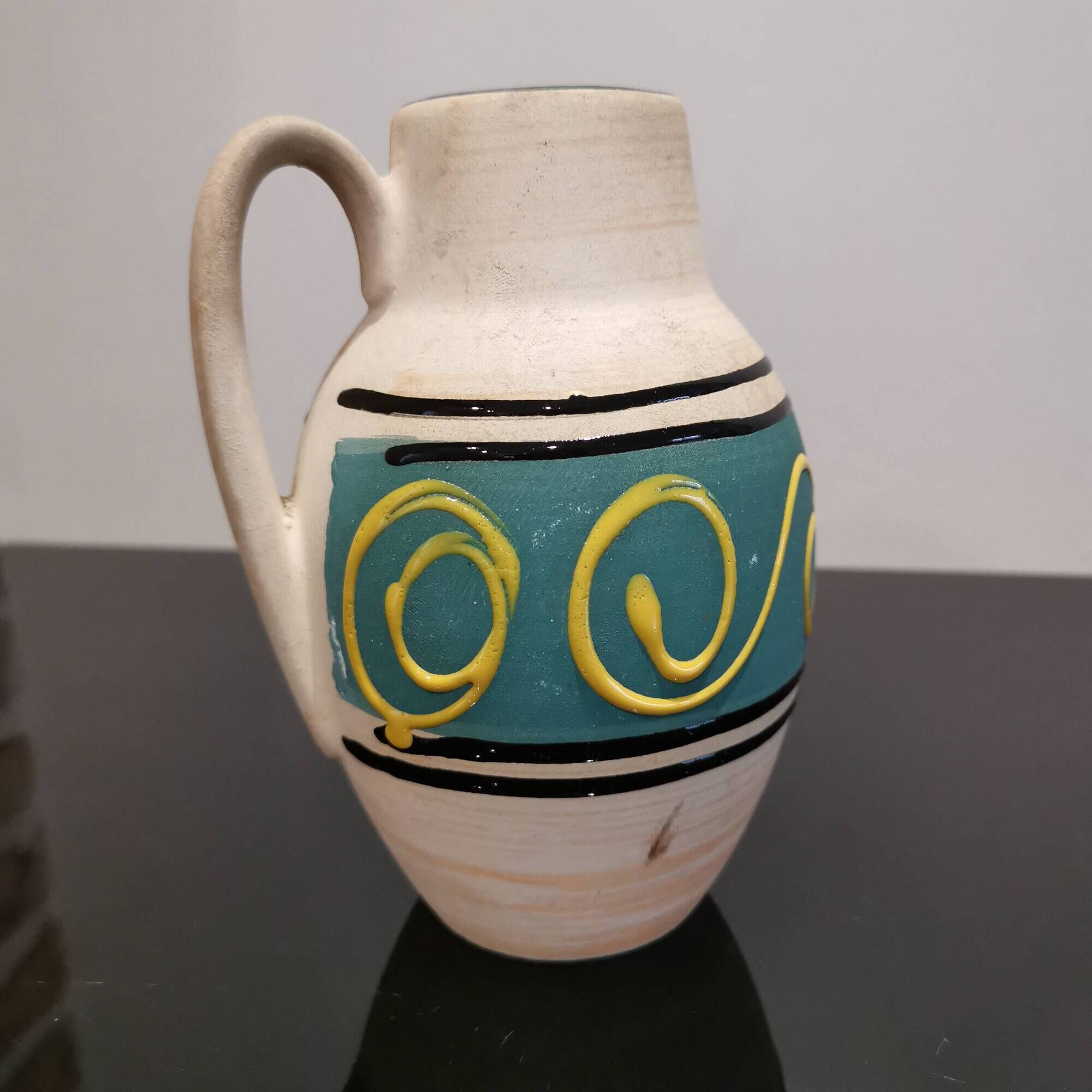 Ceramic W. Germany 474-16 small pitcher vase Retro design vintage 60/70