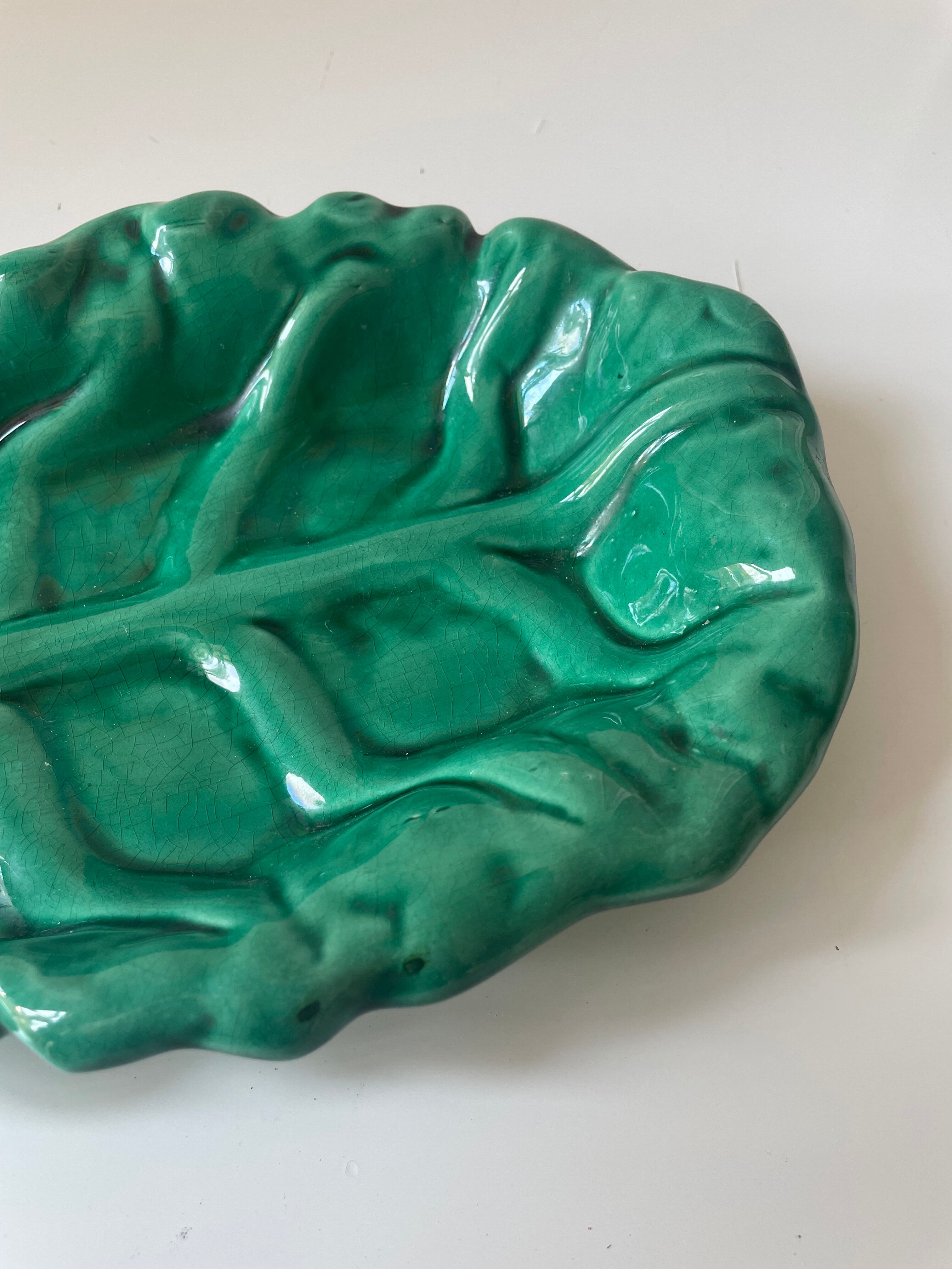 Vallauris ceramic leaf dish