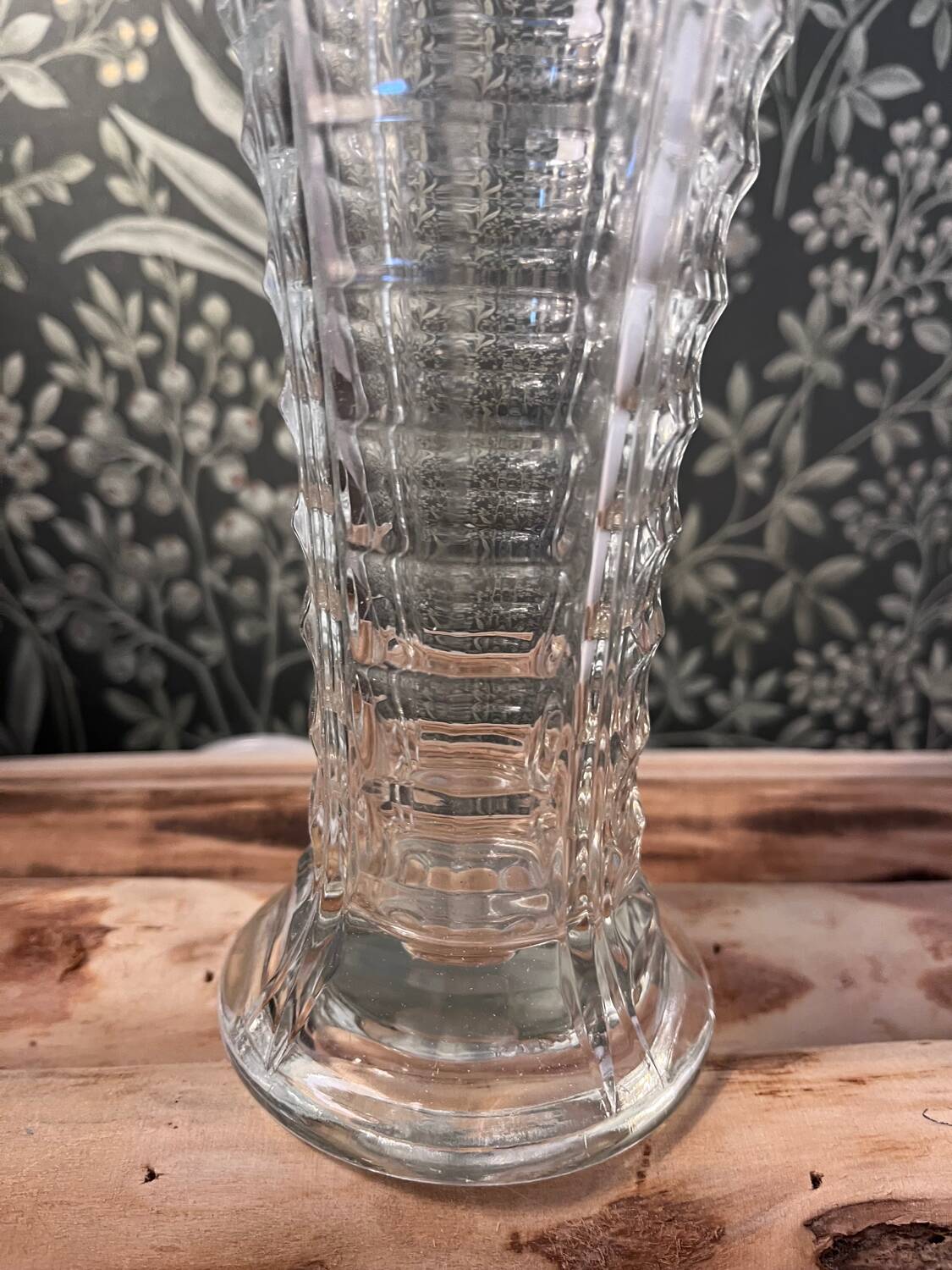Vintage clear glass vase