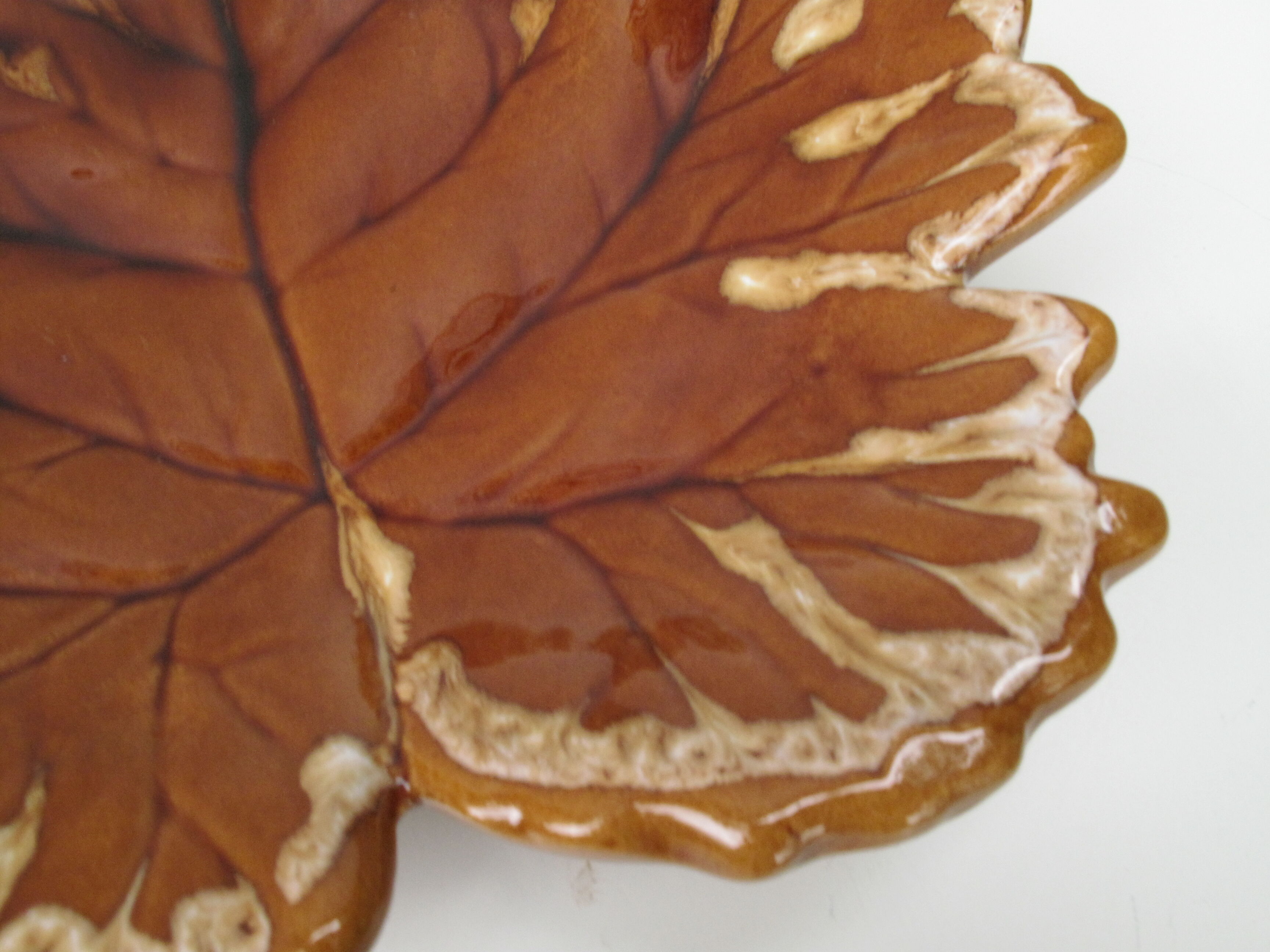 Vallauris vintage ceramic leaf pocket tray