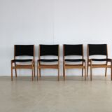 Set of 4 dining room chairs, 60s in oak