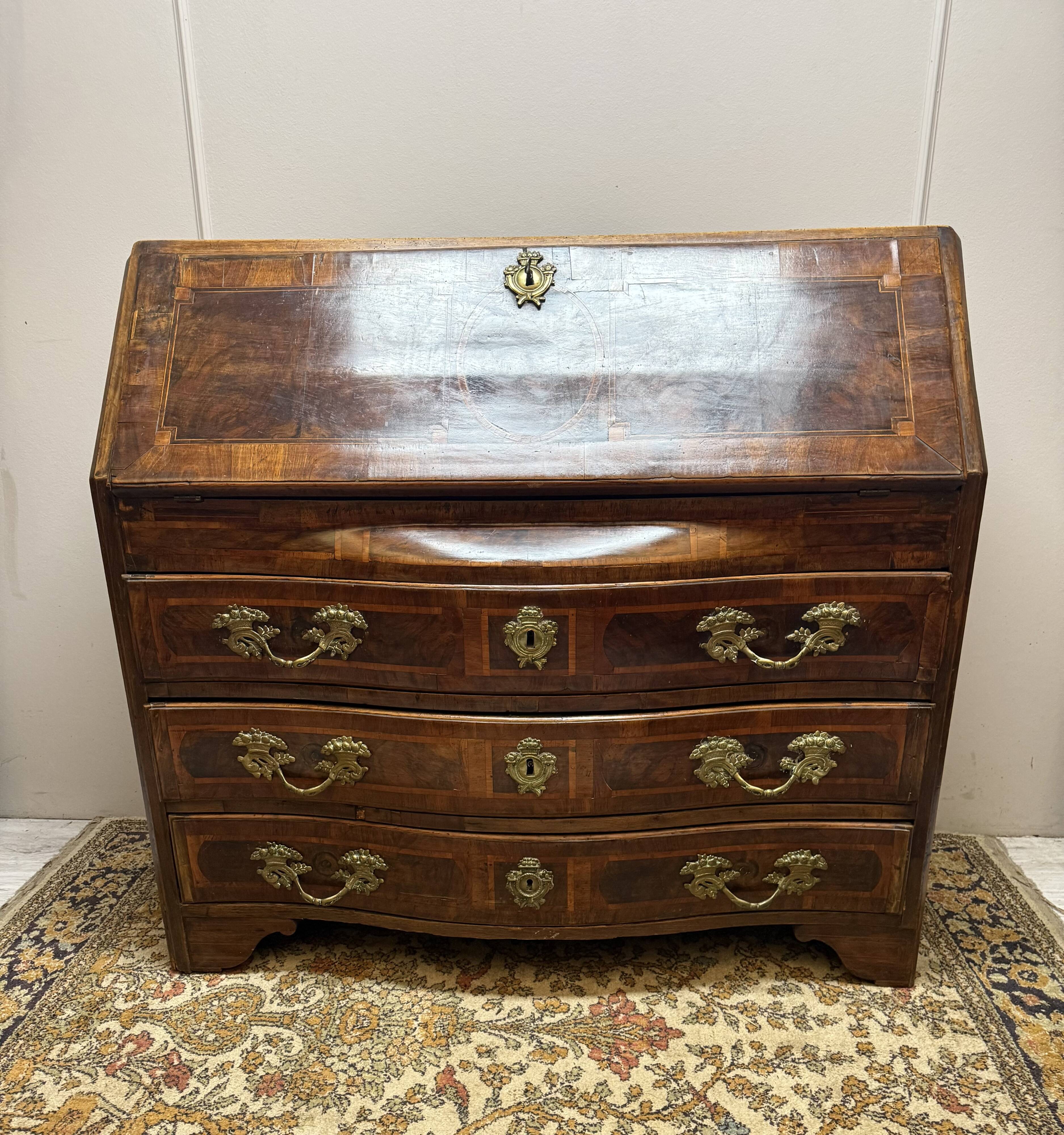18th Century Marquetry Sloping Desk