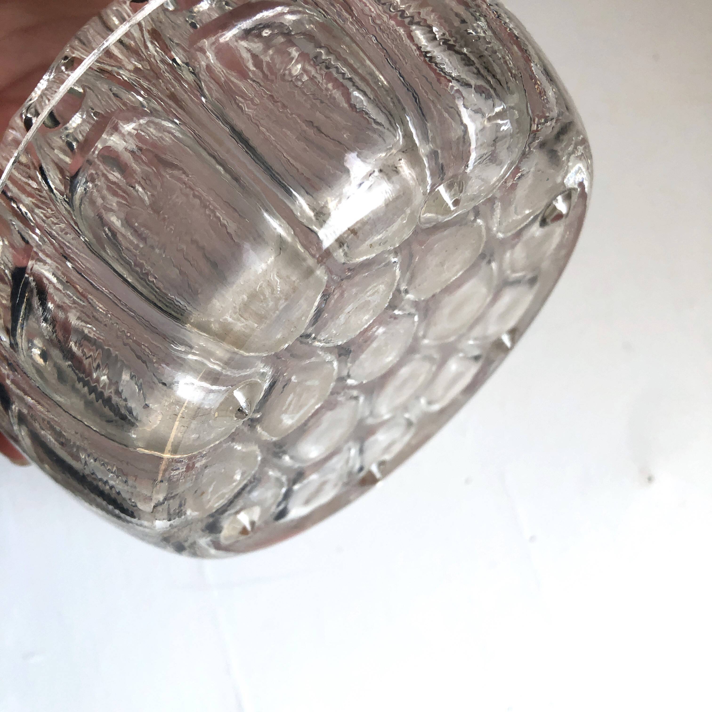 Vase pique-fleurs boule verre épais style art Déco