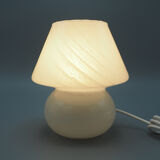 Vintage mushroom table lamp in grey murano glass, 1970s