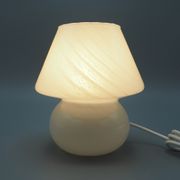 Lampe de table champignon en verre gris de Murano, années 1970