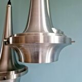 Lustre cascade Space Age en aluminium brossé, années 1960-70