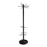 Minimalist black metal brass coat stand