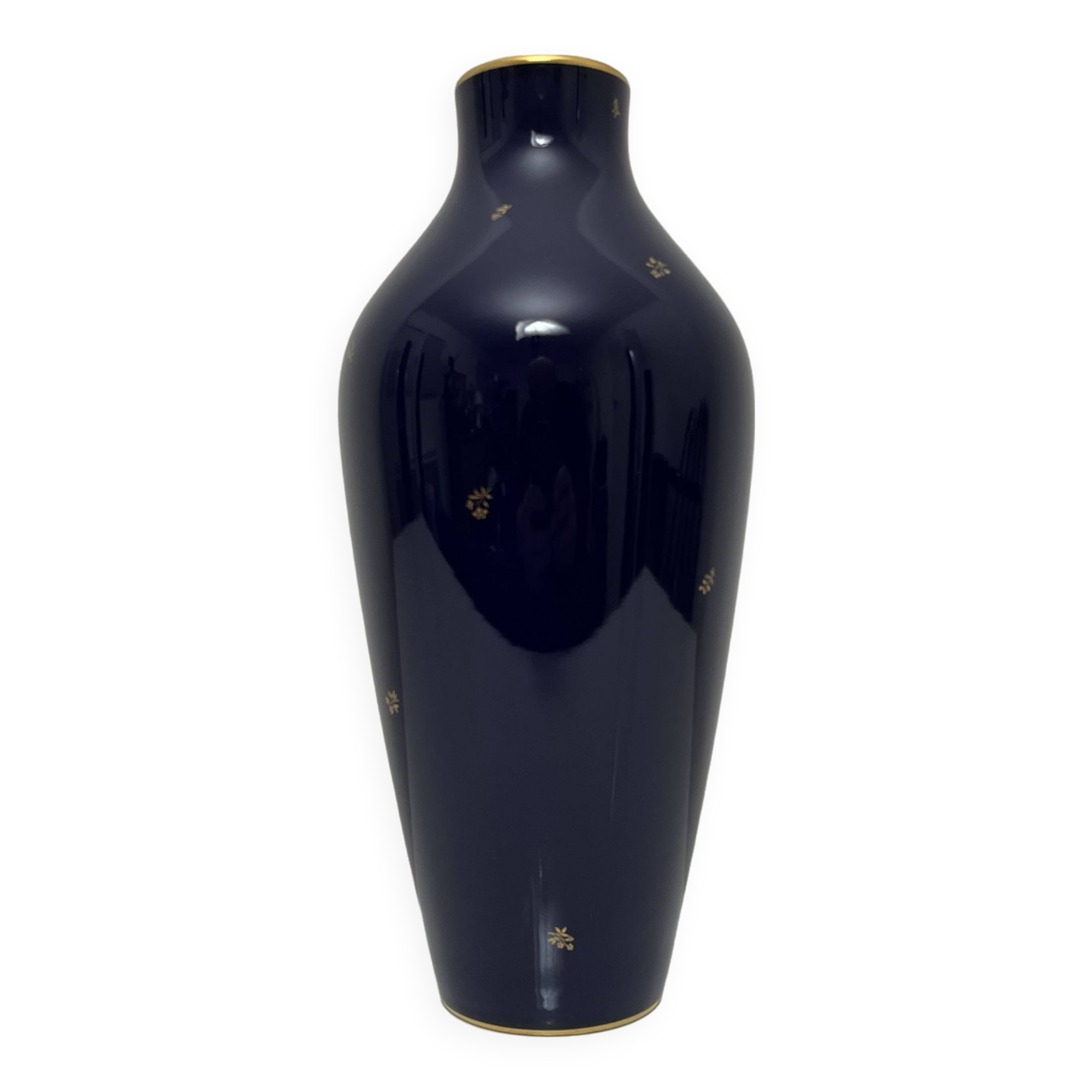 Cobalt Blue porcelain vase, Manufacture Nationale de Sevres France