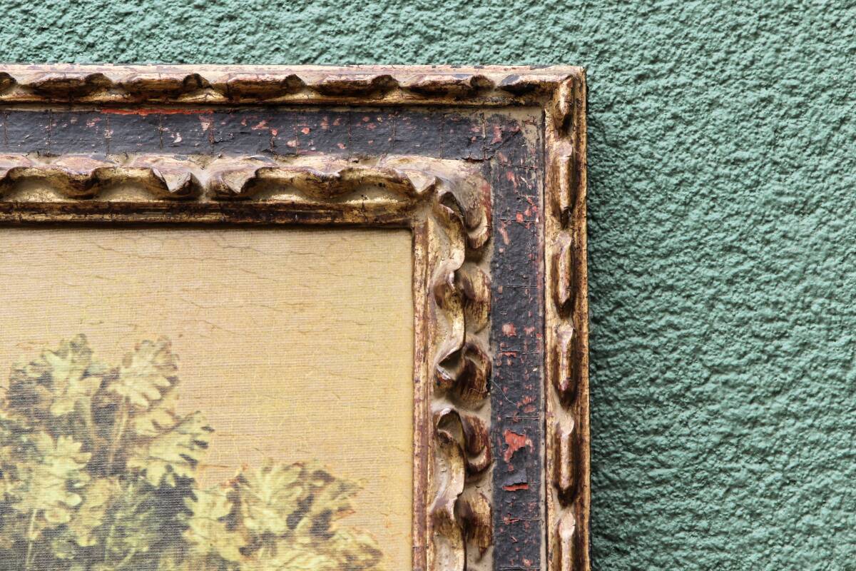 Reproduction Braun & Cie, Saint Francis of Assisi, carved wooden frame