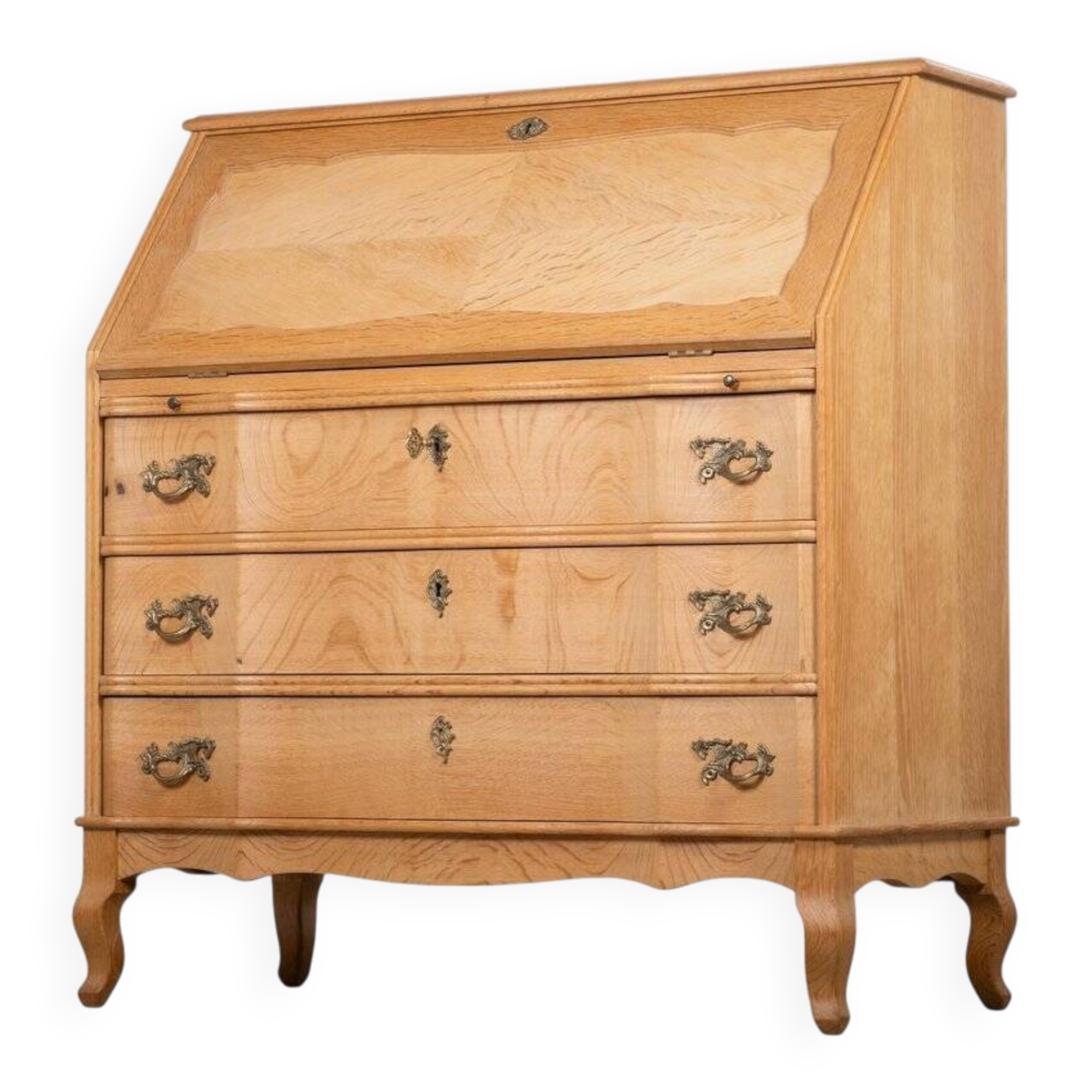 Mid-Century Danish Oak Drop-Front Secretary, 1960s