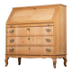 Mid-Century Danish Oak Drop-Front Secretary, 1960s