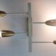 Pair of Midcentury Wall or Ceiling Lamps, Flush Mounts, Stilnovo Style, 1960s