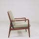 Mid-Century Armchair Corduroy Cushion Rustic Wood, 1980s