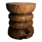 ZARA stool in hand-carved solid recycled teak