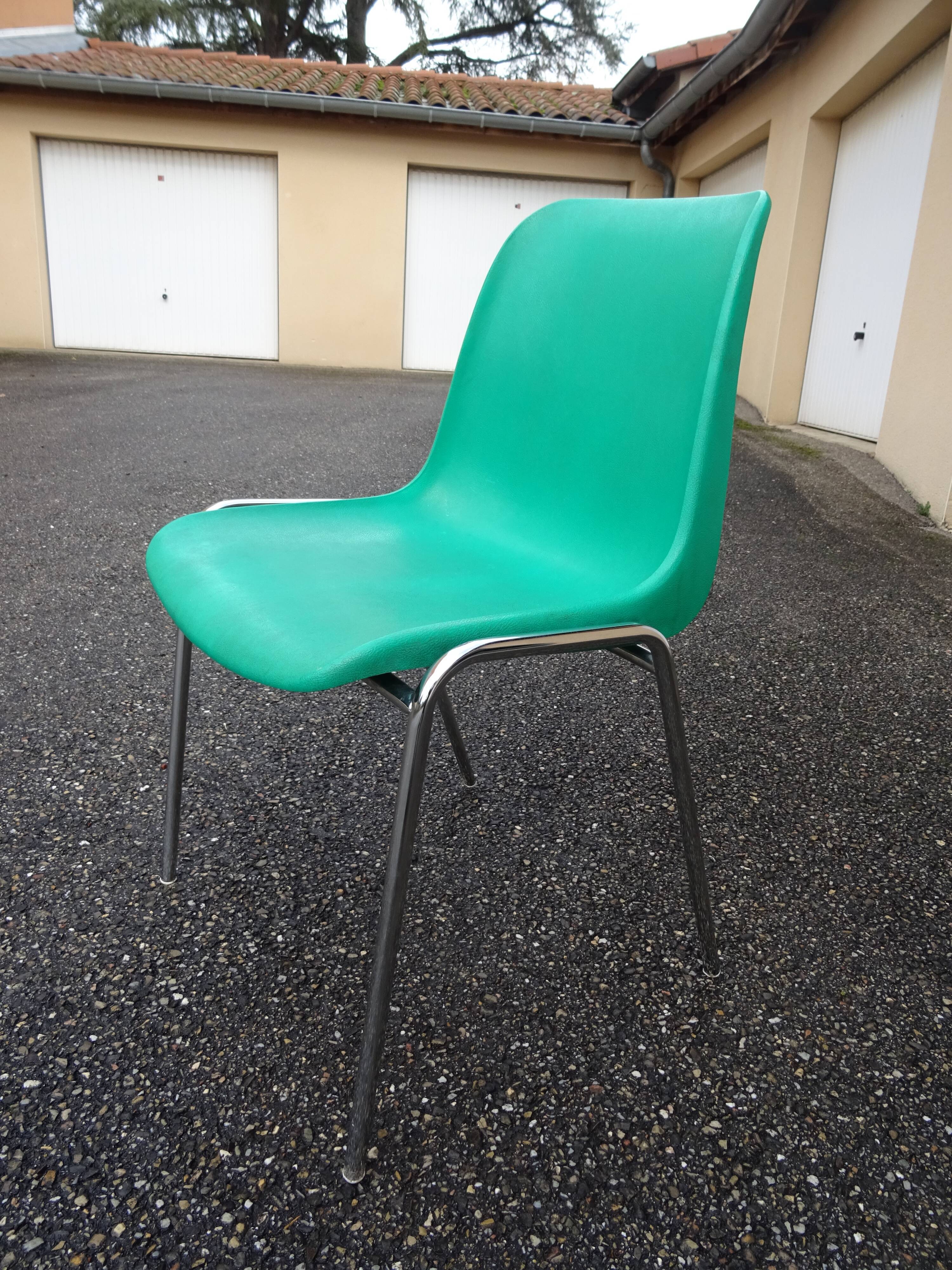 Série de 4 chaises vintage signées design italien années 70