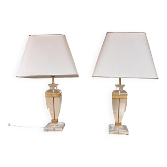 Maison Roméo Paris (after): pair of luxurious Neoclassical Style Lamps in the shape of a vase