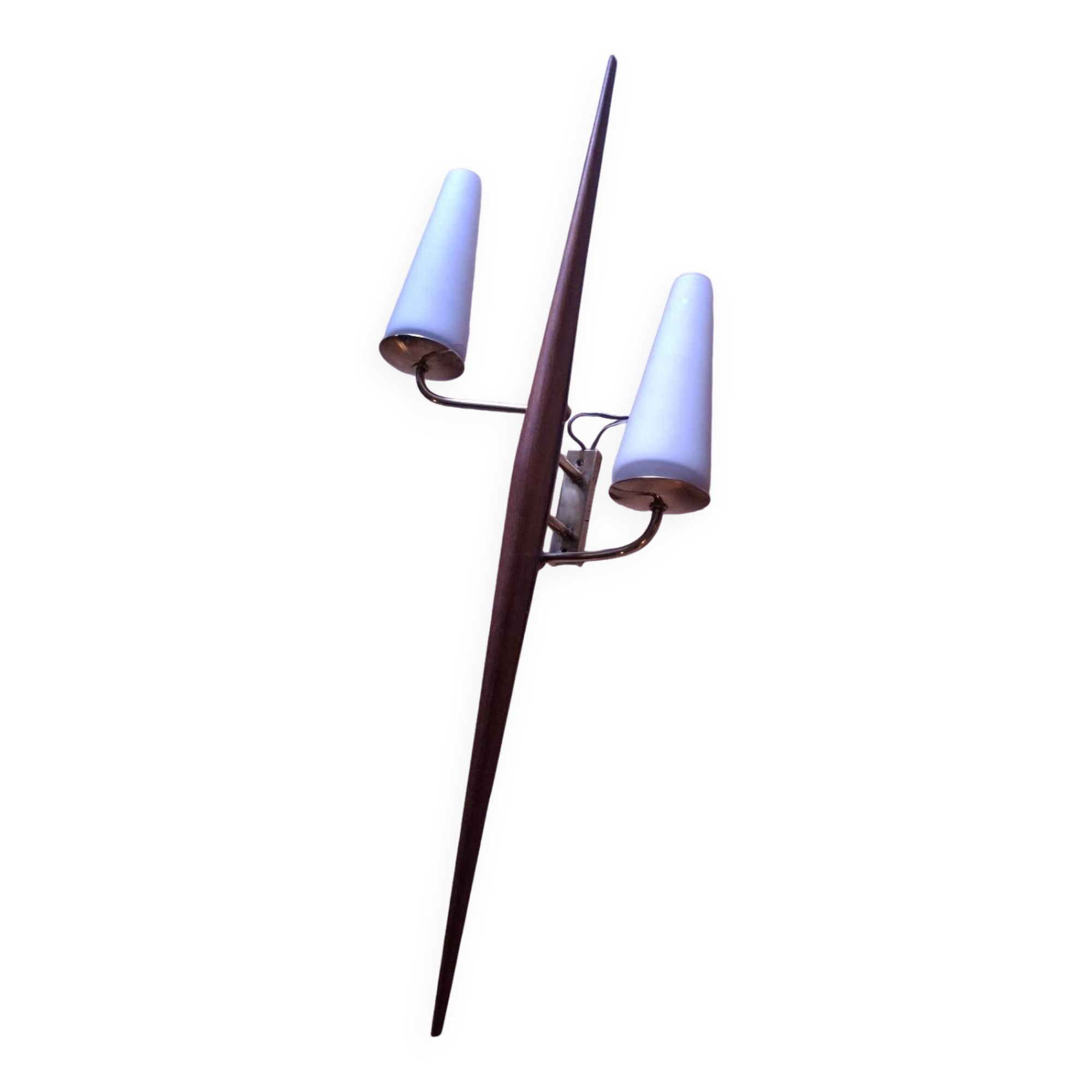 60's teak wall light from Maison Lunel