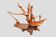 Modern Rustic Adirondack Planter & Pedestal – Organic Wood Art with 3 Shelv