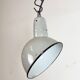 Suspension industrielle en émail gris, années 1960
