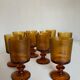 Set of 10 1970 glasses in molded glass tree wood