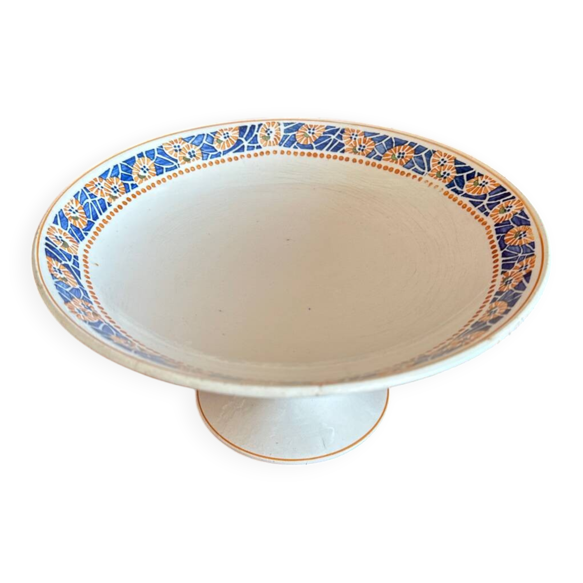 Antique Longwy compote dish