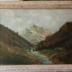 Large antique mountain painting