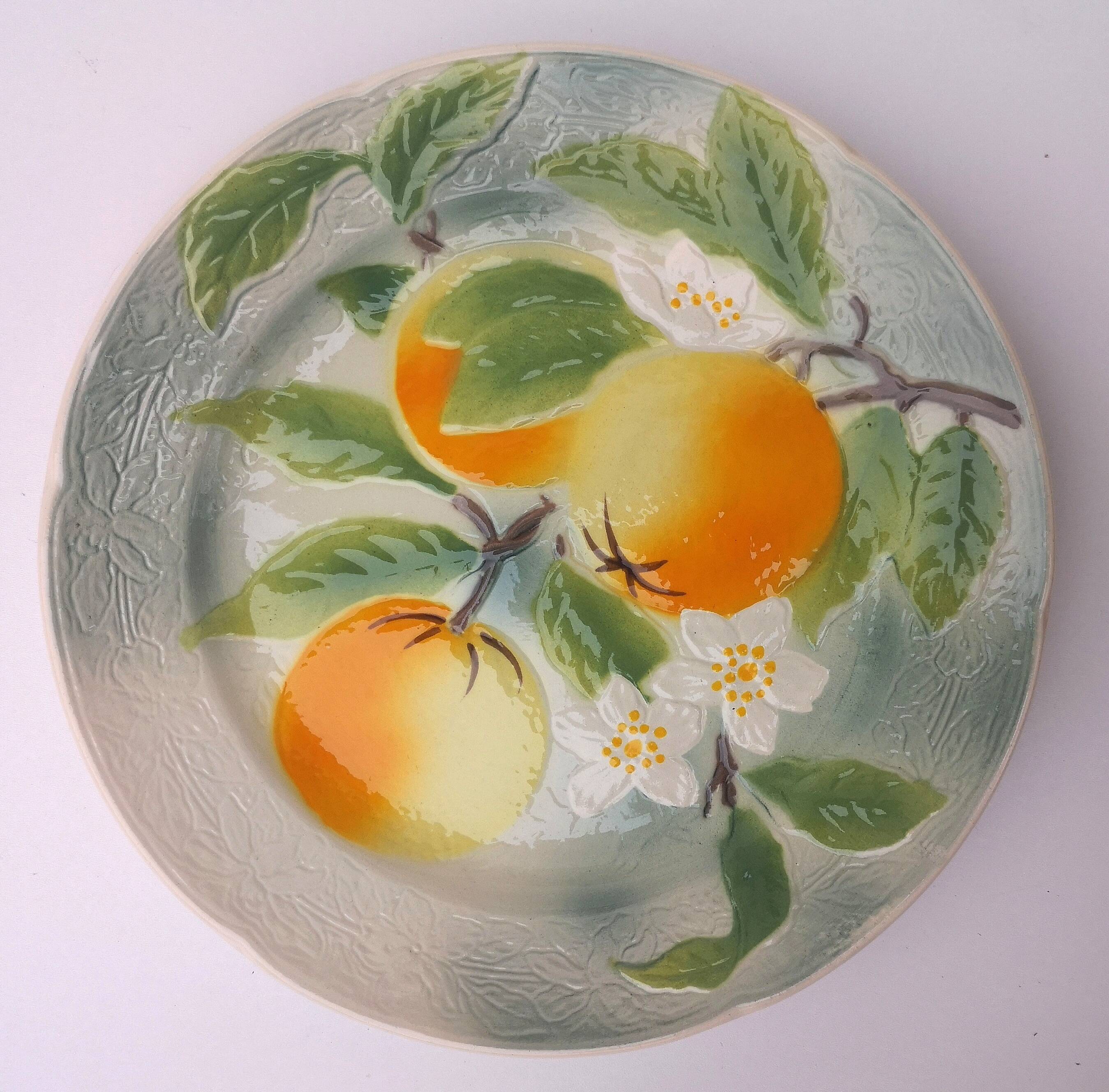 Old barbotine plate, St Clément factory