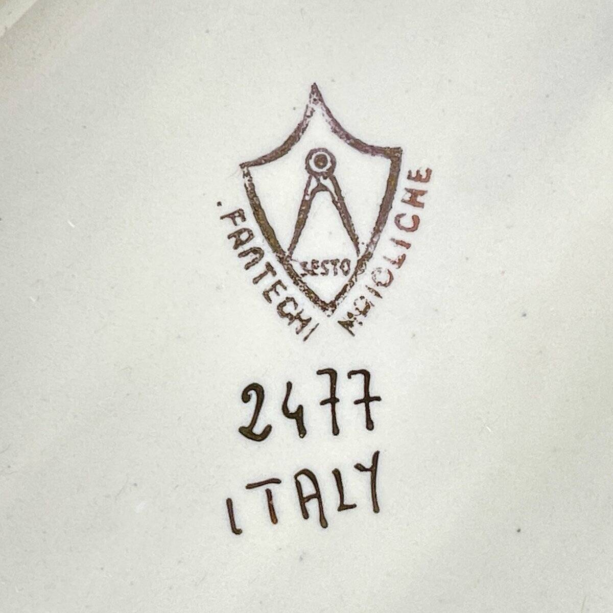 Antique ceramic vase with horses by Egisto Fantechi Maioliche Ceramic, Sesto Fiorentino, Italy, 1940s.