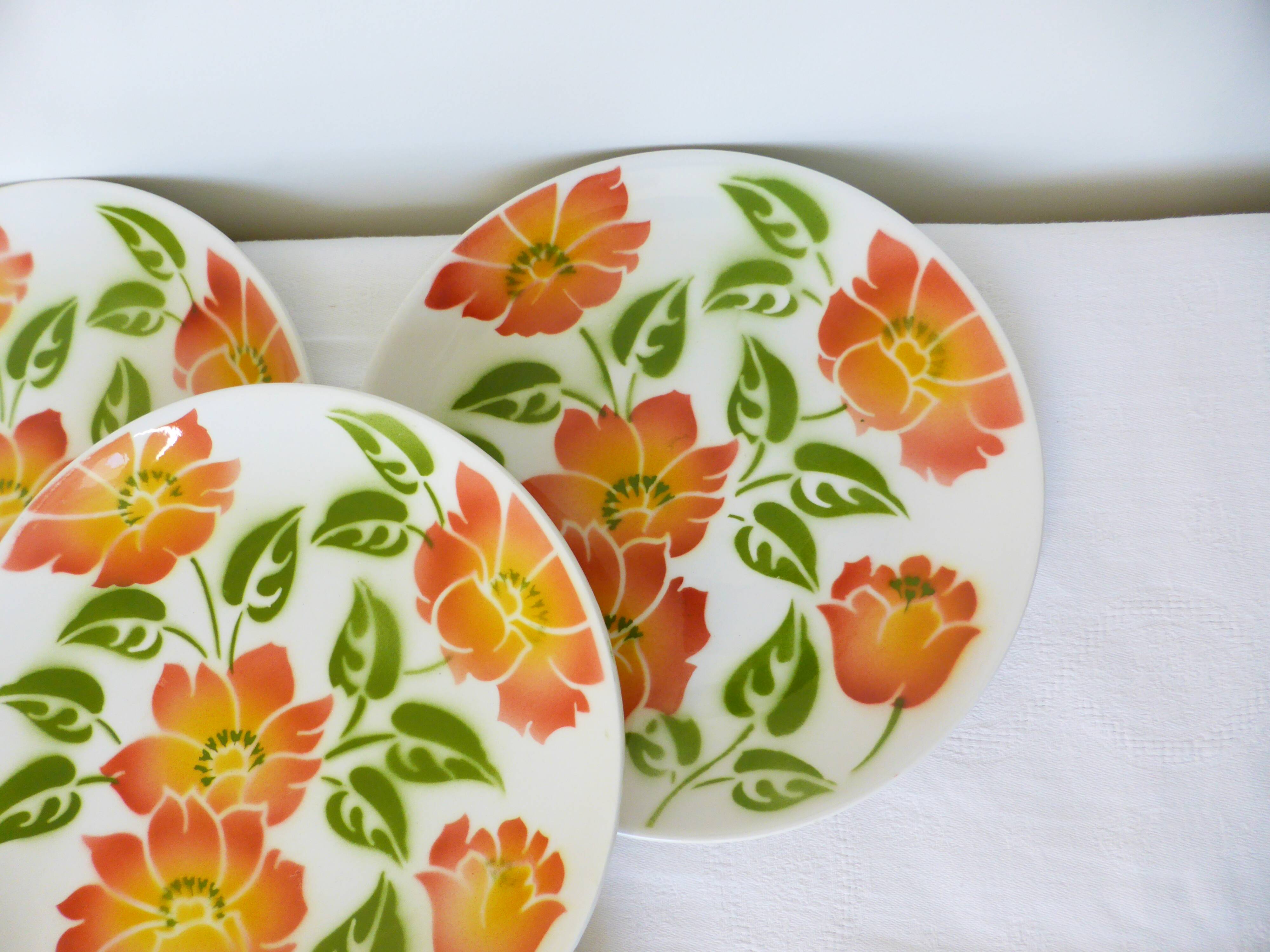 Lot de 4 assiettes dessert vintage Moulin des Loups Orchies Ontario 210681