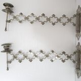 Pair of extendable old metal candlesticks