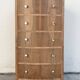 High Art Deco chest of drawers with moustache legs, raw walnut, 1930.