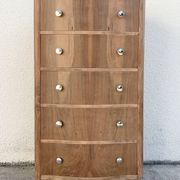 Commode haute art déco pieds moustache noyer brut 1930