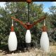 Suspension scandinave teck et opaline 1960