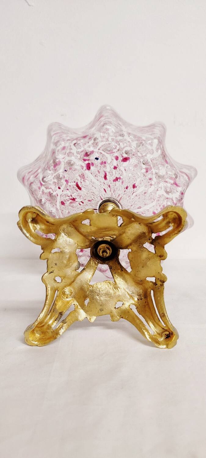 Frutero "Art Nouveau" en cristal de Murano. Italie, années 1940.