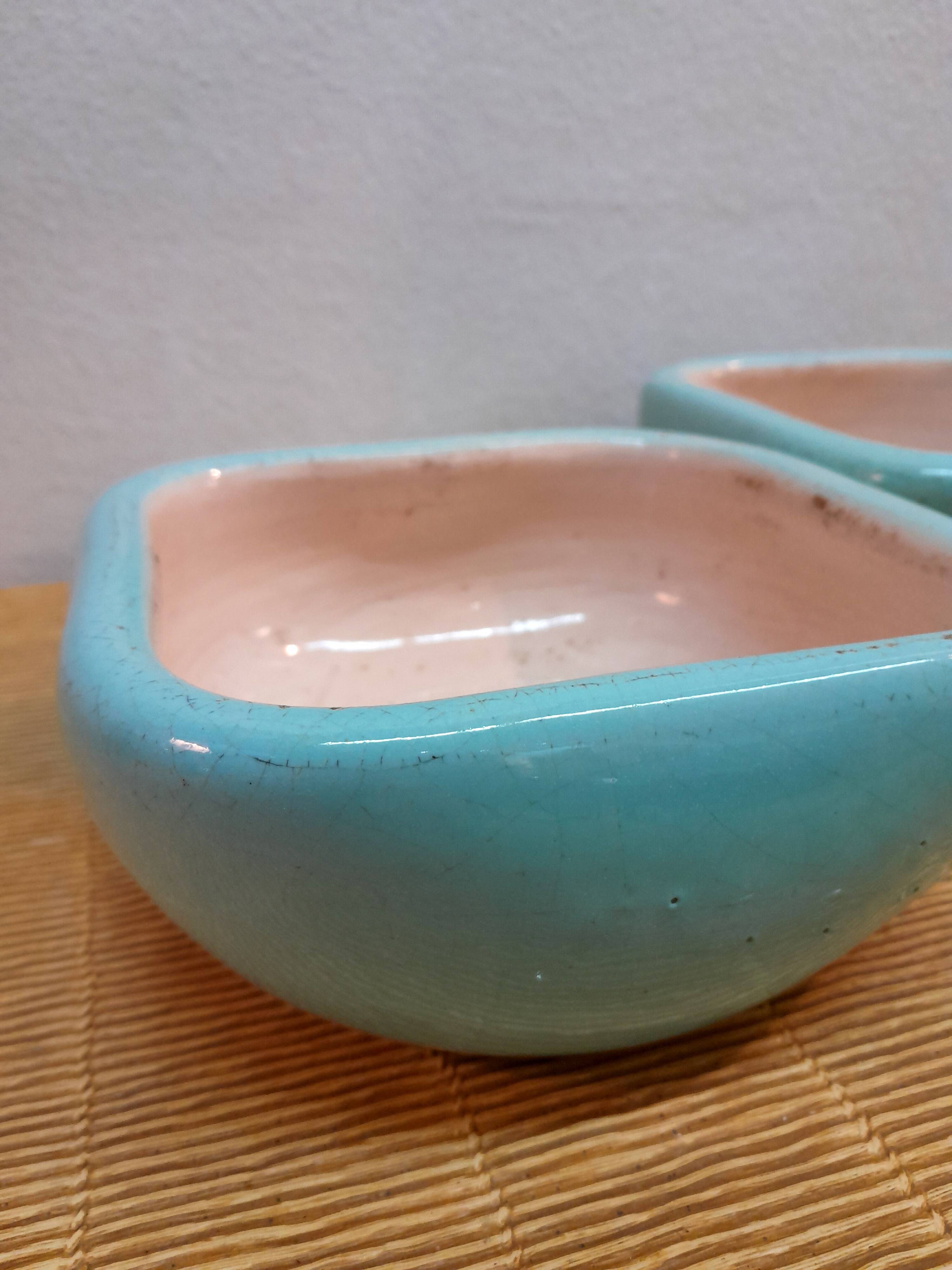 Pair of Keramos Sèvres ceramic pocket trays