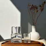 Trio of rounded triangular shaped trays or cups in monoxyl teak