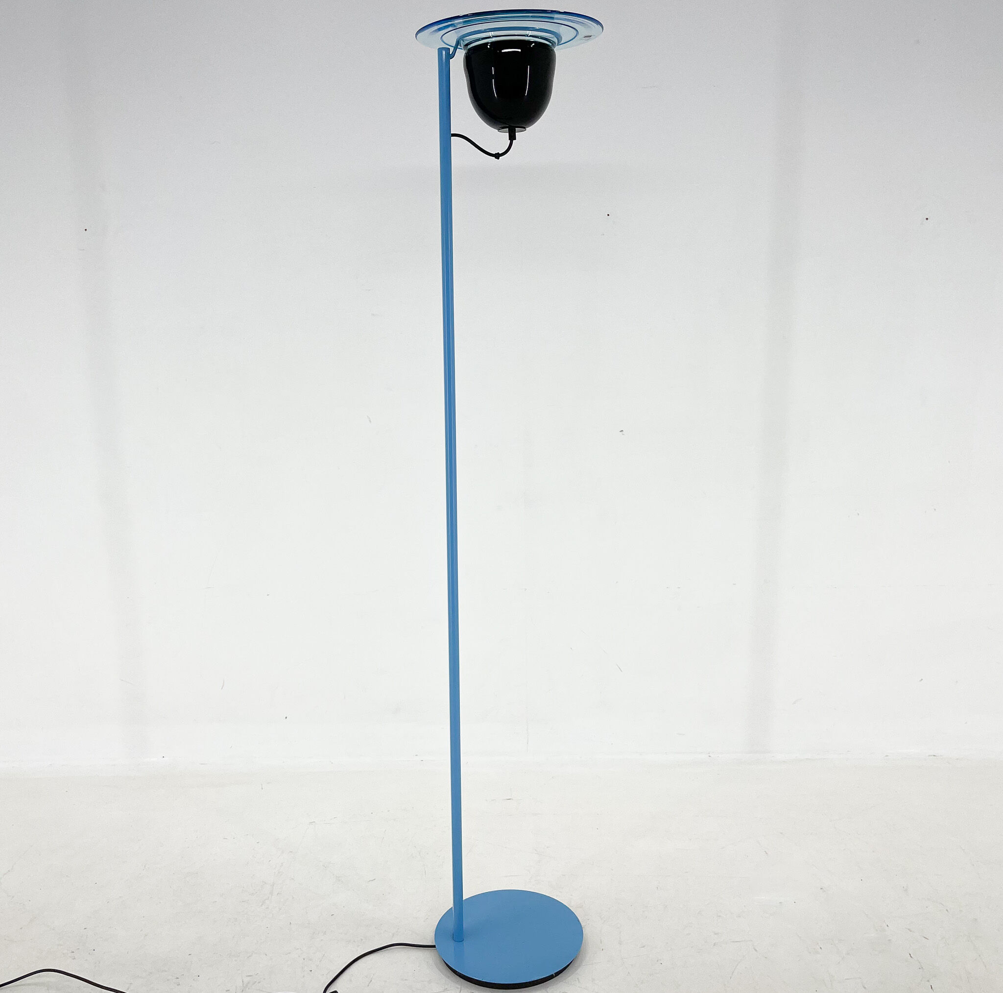 1970's vetri murano glass & metal floor lamp, italy