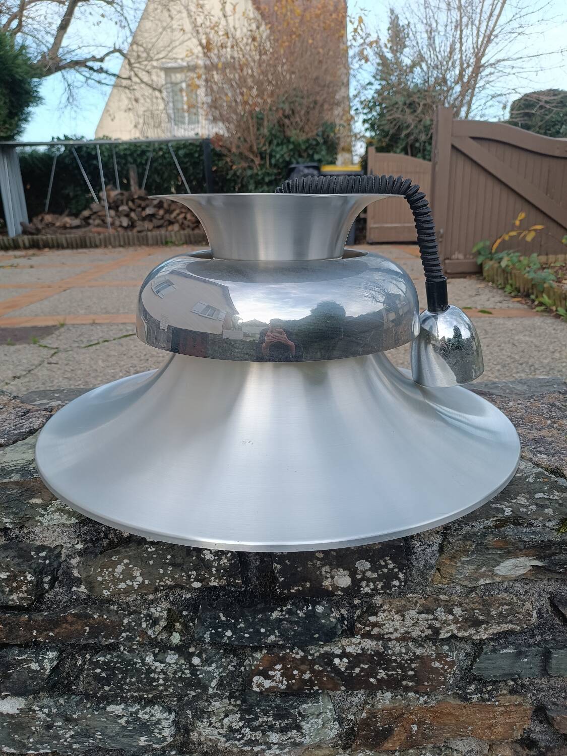 Scandinavian aluminum pendant lamp from the 1960s/70s