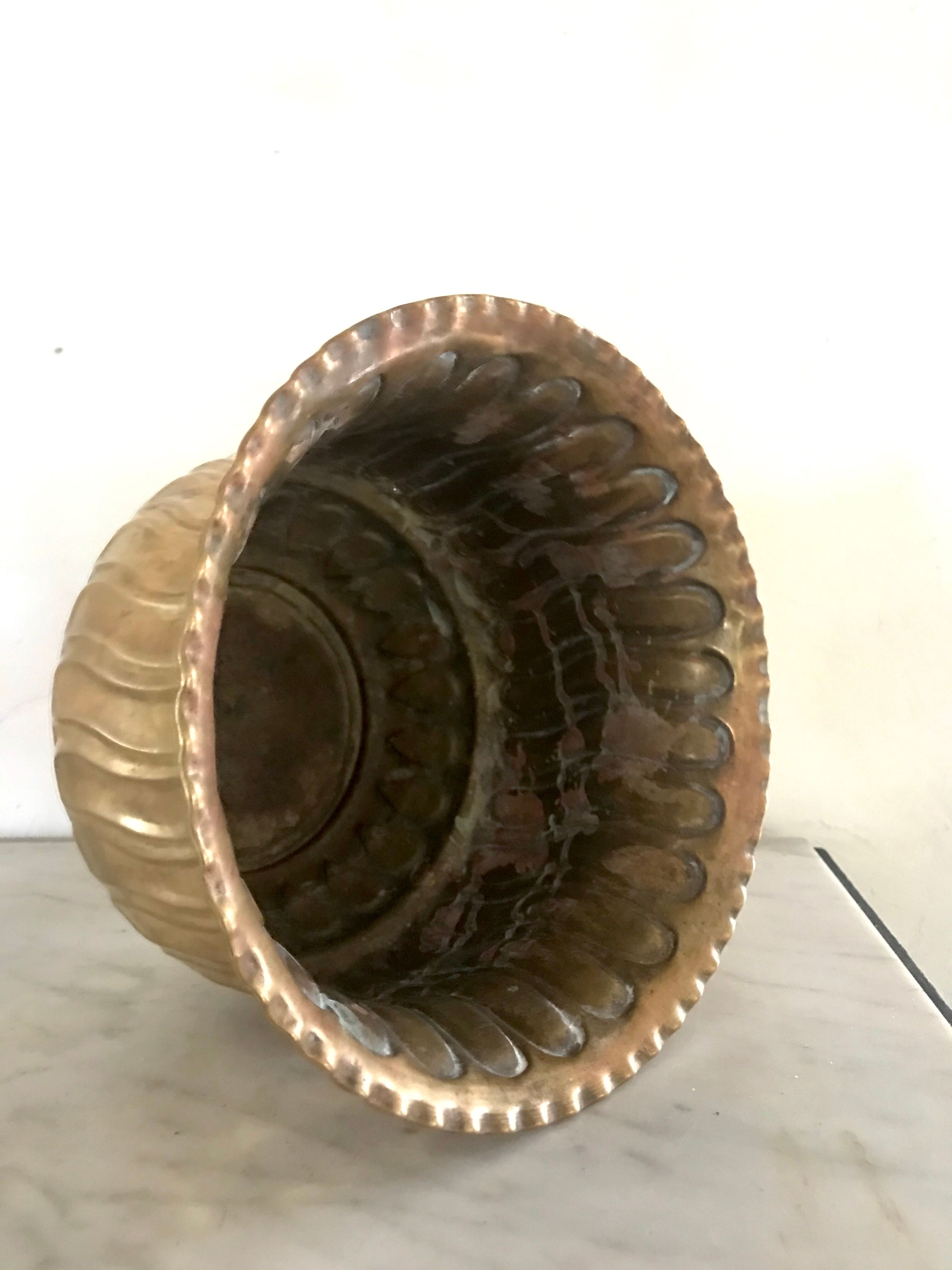 Vintage brass pot cover