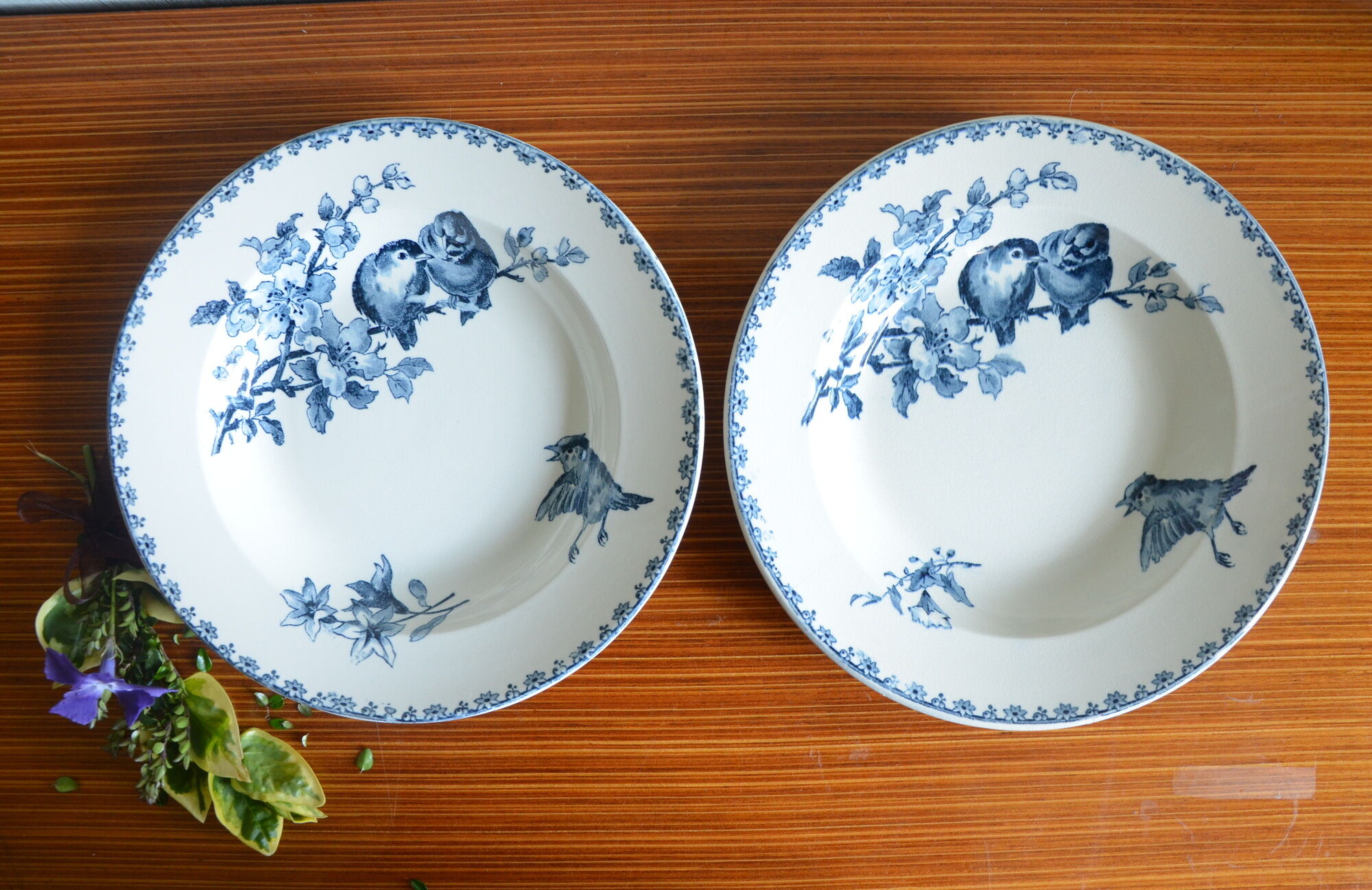 Lot of 2 hollow plates Sarreguemines, Favorite collection